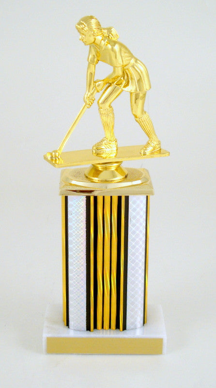 Field Hockey Trophy With Rectangle Column-Trophy-Schoppy&