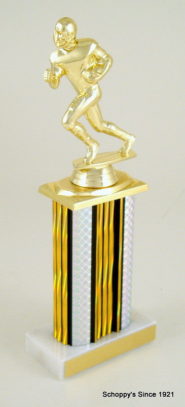 Football Figure With Rectangle Column Trophy-Trophy-Schoppy&