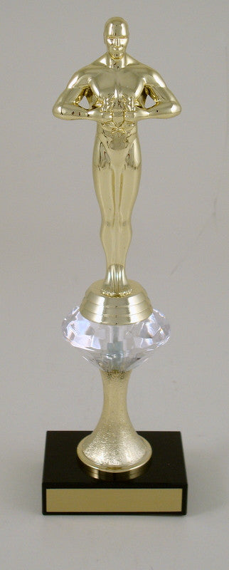 Achievement Trophy with Diamond Stem Riser on Black Marble Base-Trophy-Schoppy's Since 1921