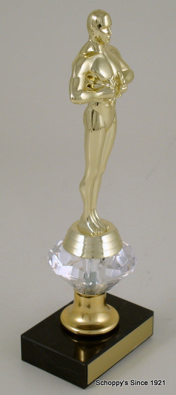 Achievement Trophy with Diamond Bell Riser on Black Marble Base-Trophy-Schoppy&