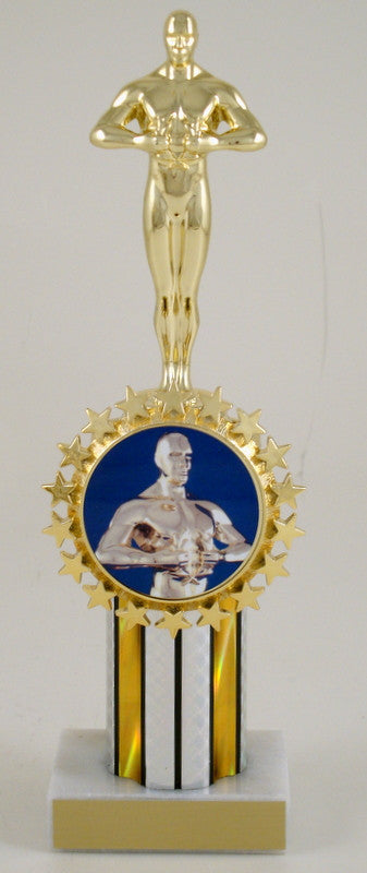 Achievement Trophy Column With Badge-Trophy-Schoppy's Since 1921