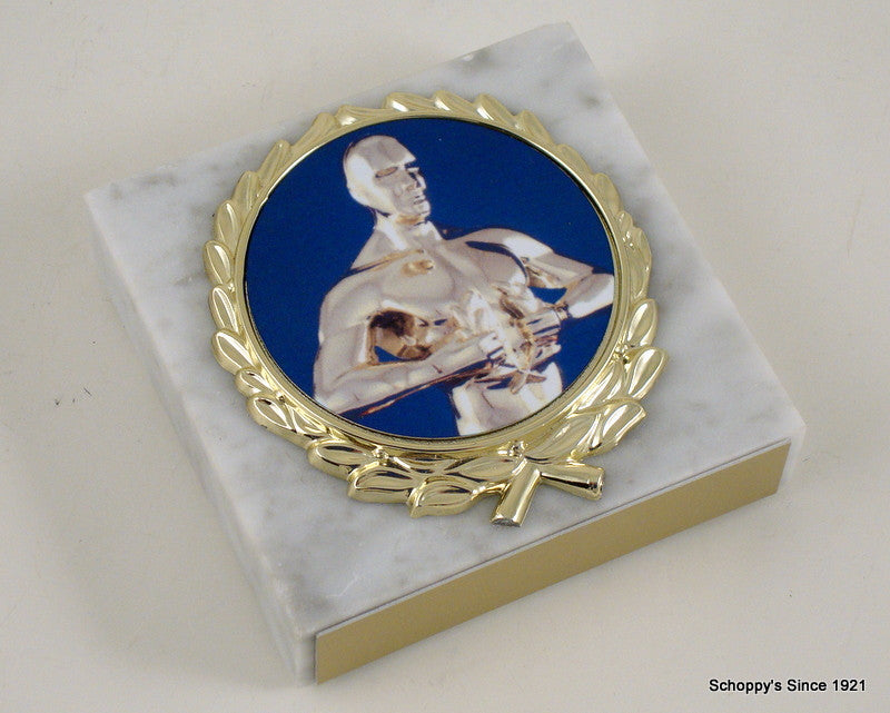 Achievement Paperweight on White Marble-Paperweight-Schoppy's Since 1921