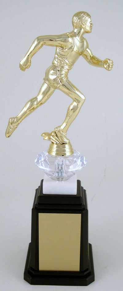 Track Runner Figure Tower Base Trophy-Trophy-Schoppy's Since 1921