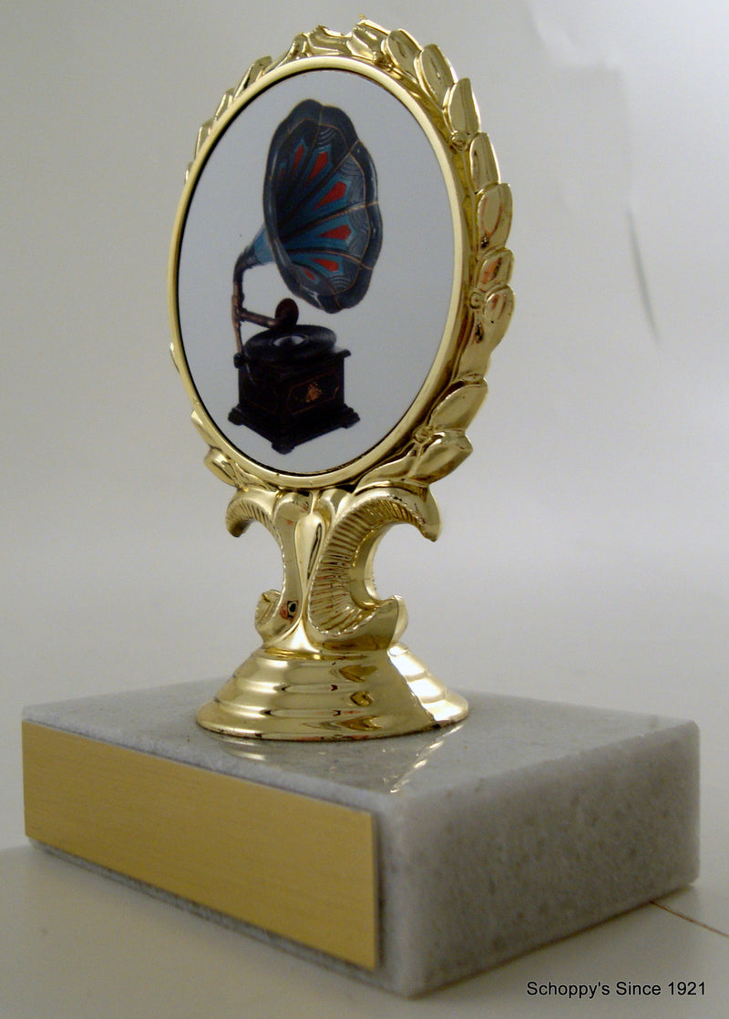 Gramophone Logo Trophy on Marble Base-Trophy-Schoppy&