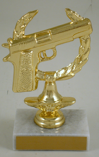 Handgun Figure On Marble Base-Trophy-Schoppy's Since 1921