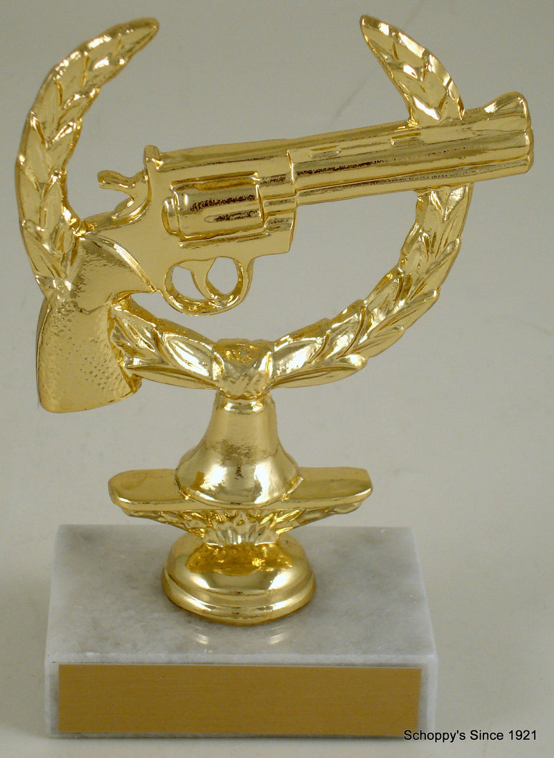 Handgun Figure On Marble Base-Trophy-Schoppy&