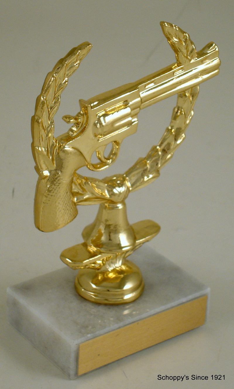 Handgun Figure On Marble Base-Trophy-Schoppy&