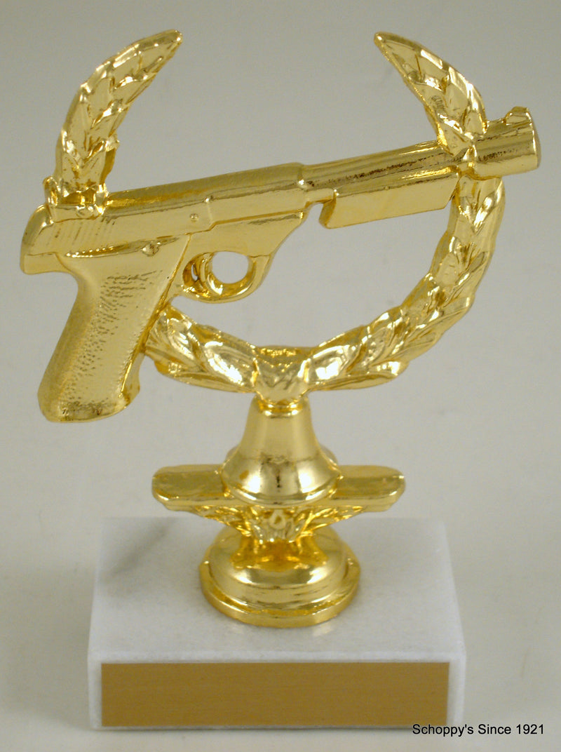 Handgun Figure On Marble Base-Trophy-Schoppy&