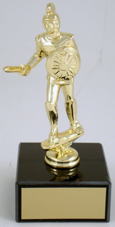 Trojan Figure On Black Marble Base-Trophy-Schoppy's Since 1921