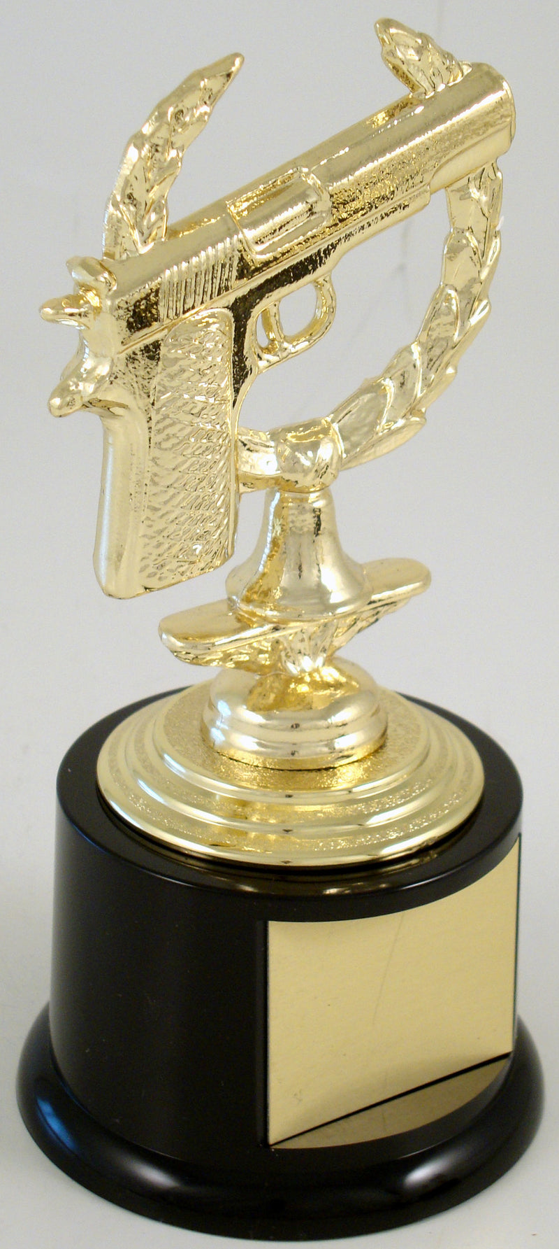 Handgun Figure On Medium Black Round Base-Trophy-Schoppy&