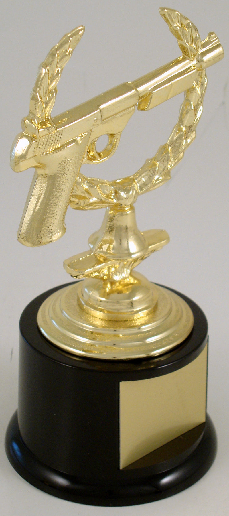 Handgun Figure On Medium Black Round Base-Trophy-Schoppy&