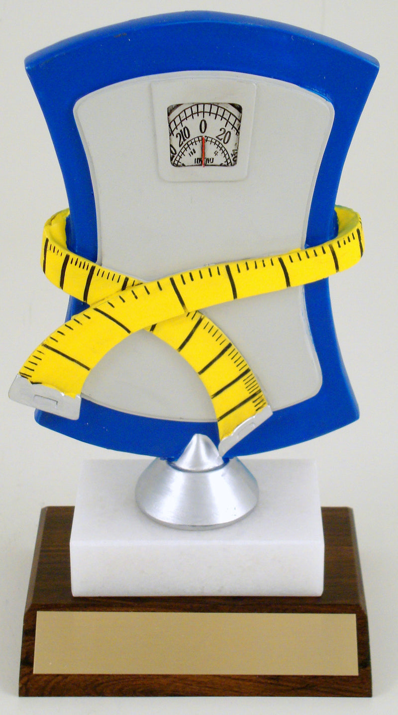 Weight Loss Scale Trophy On Wood And Marble Base-Trophy-Schoppy&