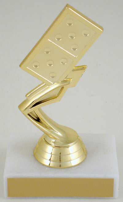 Domino Piece Trophy On Flat White Marble-Trophy-Schoppy's Since 1921
