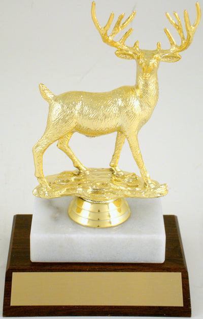 Deer Buck On Wood And Marble Base-Trophy-Schoppy's Since 1921