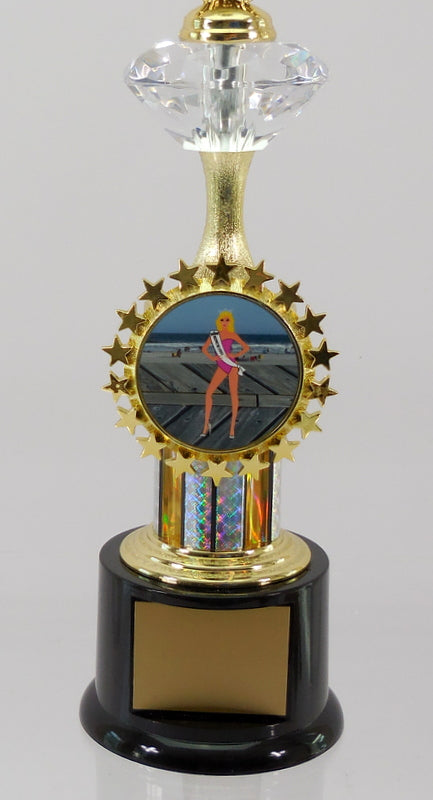 Pageant Swimsuit Metal Trophy with Logo-Trophy-Schoppy&
