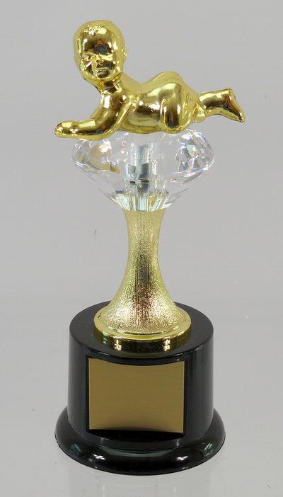 Baby Diamond Riser Trophy on Black Round Base-Trophy-Schoppy's Since 1921