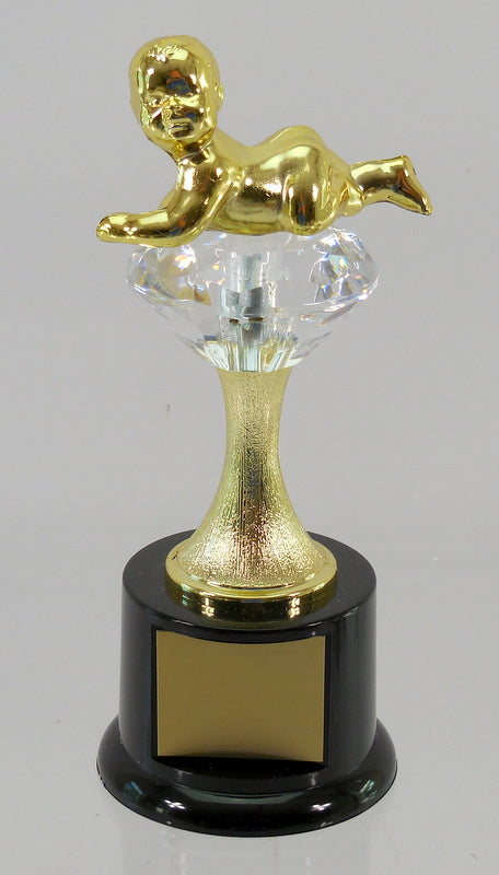 Baby Diamond Riser Trophy on Black Round Base-Trophy-Schoppy&
