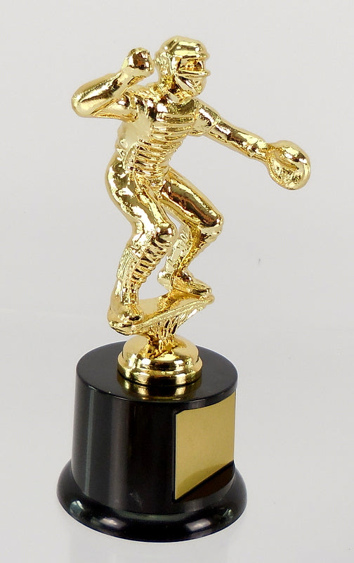 Baseball Catcher Metal Figure Trophy on Black Round Base-Trophy-Schoppy&