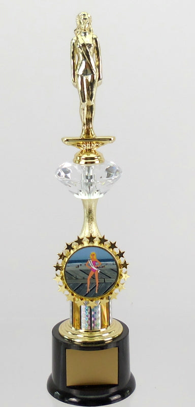 Pageant Swimsuit Metal Trophy with Logo-Trophy-Schoppy&