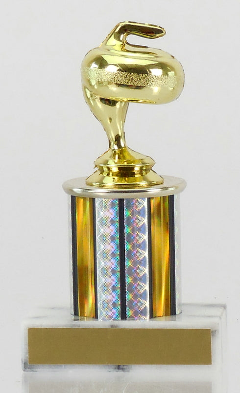 Curling Stone Trophy On Round Column-Trophies-Schoppy&