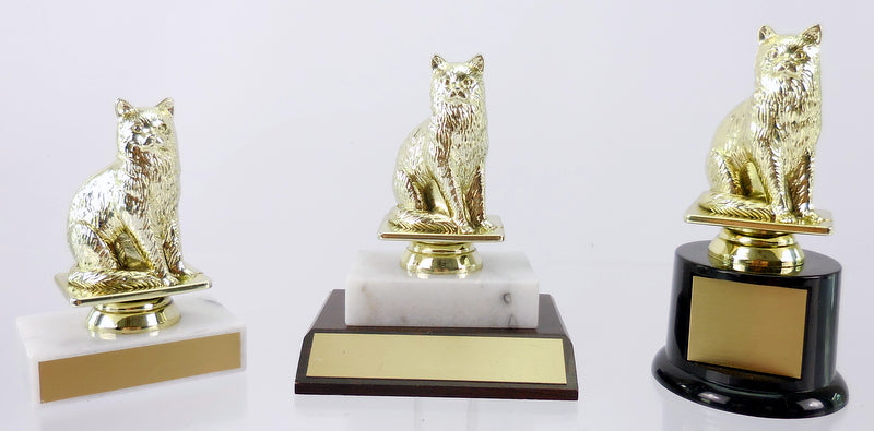 Cat Figure Trophy on Black Round Base-Trophy-Schoppy&