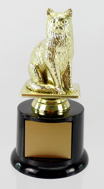 Cat Figure Trophy on Black Round Base-Trophy-Schoppy's Since 1921