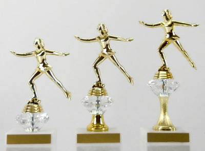Ice Skating Diamond Riser Trophy - Small, Medium & Large-Trophy-Schoppy's Since 1921