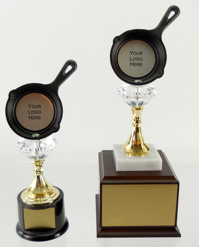 Cast Iron Pan Diamond Riser Logo Trophy-Trophies-Schoppy&