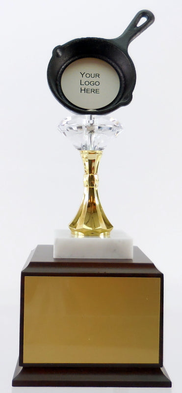 Cast Iron Pan Diamond Riser Perpetual Logo Trophy-Trophies-Schoppy's Since 1921