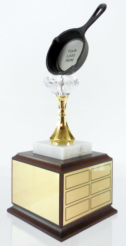Cast Iron Pan Diamond Riser Perpetual Logo Trophy-Trophies-Schoppy&