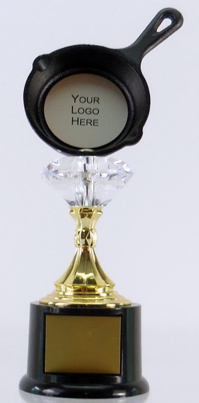Cast Iron Pan Diamond Riser Logo Trophy-Trophies-Schoppy&