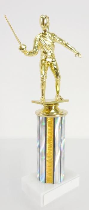 Fencing Trophy On Round Column-Trophies-Schoppy&