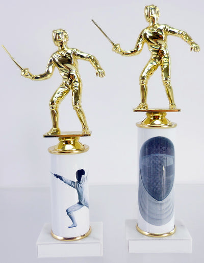 Fencing Trophy on Original Metal Roll Column-Trophies-Schoppy's Since 1921
