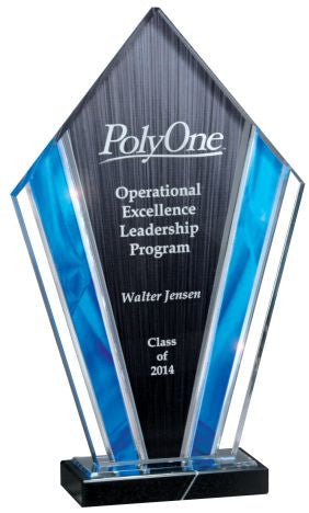 Blue Deco Series Diamond Acrylic Award On Marble Base-Acrylic-Schoppy&