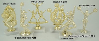Double Column Cheerleading Trophy with Star Holder - Large-Trophies-Schoppy&
