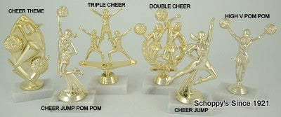 Double Column Cheerleading Trophy with Star Holder - Medium-Trophies-Schoppy&