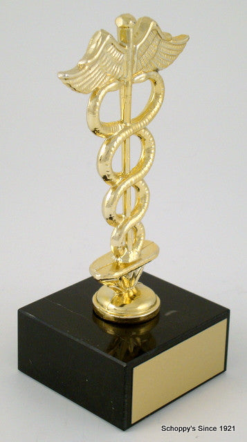 Caduceus Dye Cast Trophy on Genuine Marble Base-Trophies-Schoppy&