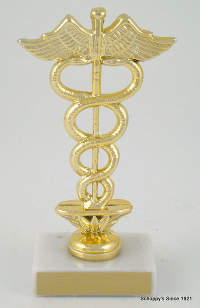Caduceus Dye Cast Trophy on Genuine Marble Base-Trophies-Schoppy's Since 1921