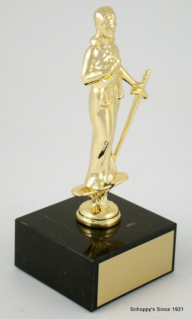 Justice Dye Cast Trophy on Black Marble Base-Trophies-Schoppy&