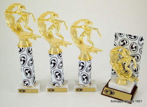 ESA Amoeba Trophy with Metal Backdrop On Marble and Wood Base-Trophies-Schoppy&