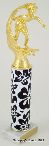 Hawaiian Flower Trophy with Original Metal Roll Column-Trophies-Schoppy&