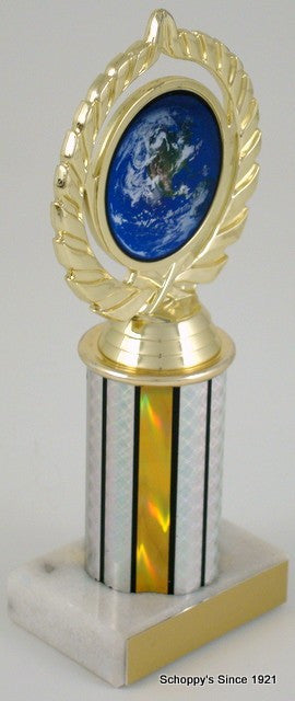 Earth Day Logo on 3" Column Trophy-Trophies-Schoppy&