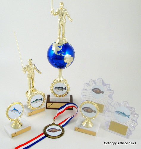 Fisherman Trophy with Starred Logo Holder-Trophies-Schoppy's Since 1921
