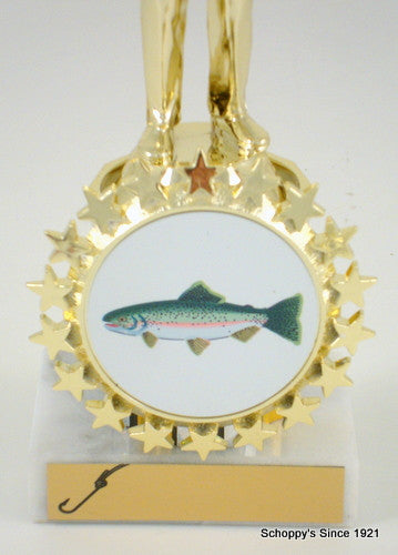 Fisherman Trophy with Starred Logo Holder-Trophies-Schoppy's Since 1921