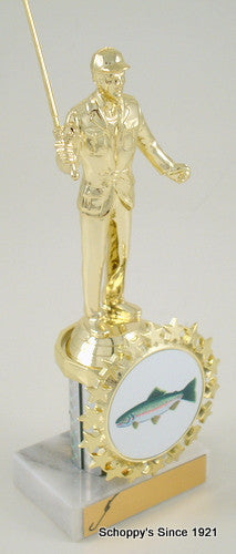 Fisherman Trophy with Starred Logo Holder-Trophies-Schoppy's Since 1921