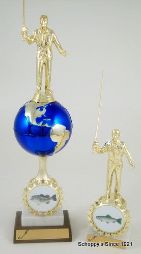 Fisherman Trophy with Starred Logo Holder-Trophies-Schoppy's Since 1921