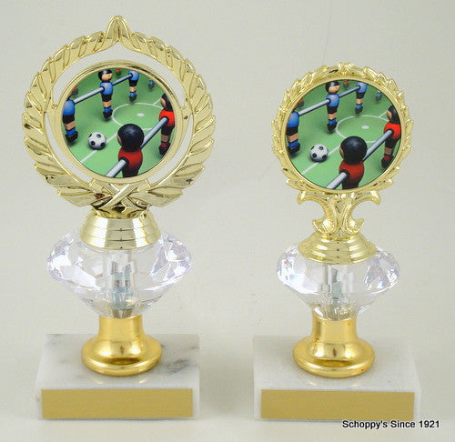 Foosball Logo Diamond Riser Trophy Small-Trophies-Schoppy&