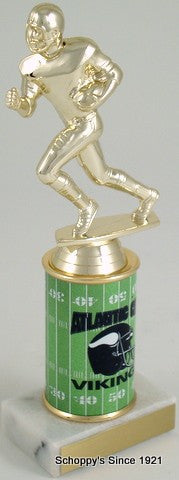 Football Trophy with Custom Round Column-Trophies-Schoppy&