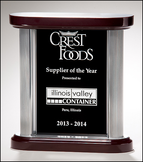 Black Glass Silver Post Stand-Up Award-Glass & Crystal Award-Schoppy&
