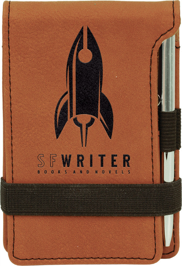 Laserable Leatherette Notepad with Pen-Leather-Schoppy&